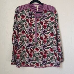 Matilda Jane floral polka dot pullover top size M